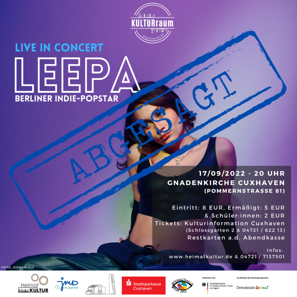 Absage: LEEPA Konzert